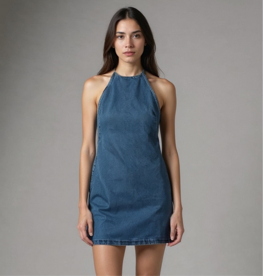 Mini halter de mezclilla