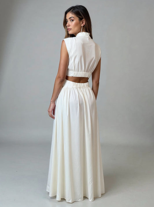 Dress cut out blanco
