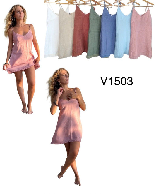V1503 MIDA Vestido Flecos