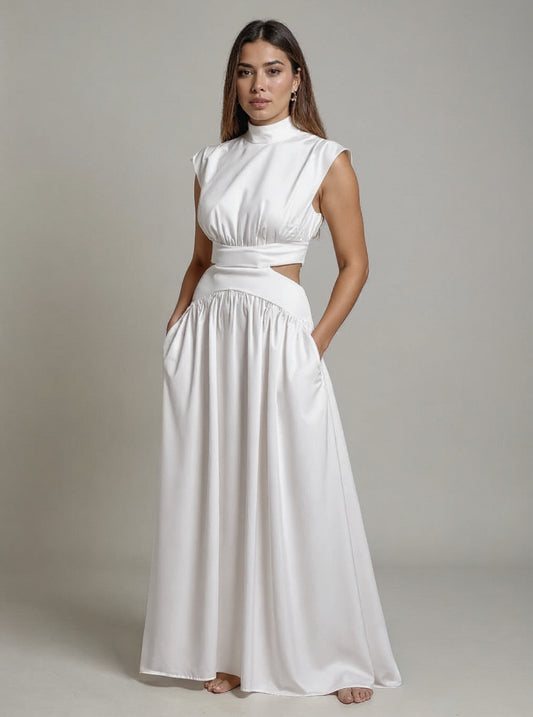 Dress cut out blanco