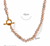 collar perlas rosa