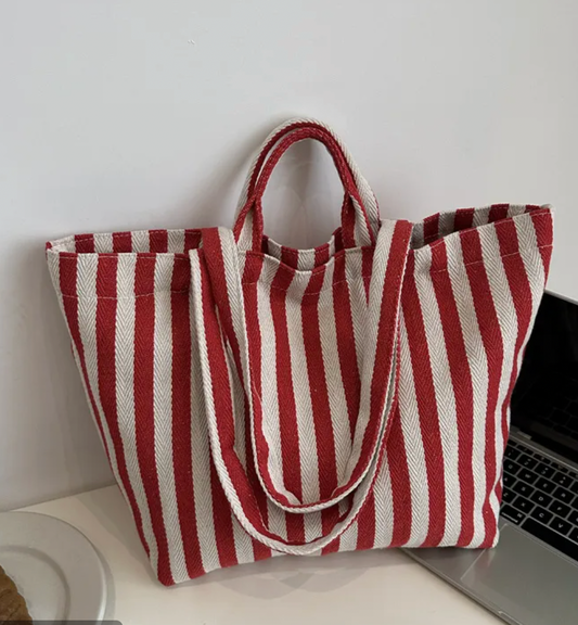 bolso rayas amarillas y rojas