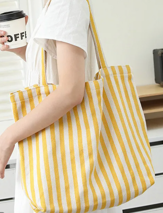 bolso rayas amarillas y rojas