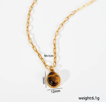 Collar piedra cafe