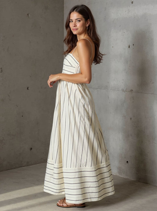 Dress a rayas cut-out