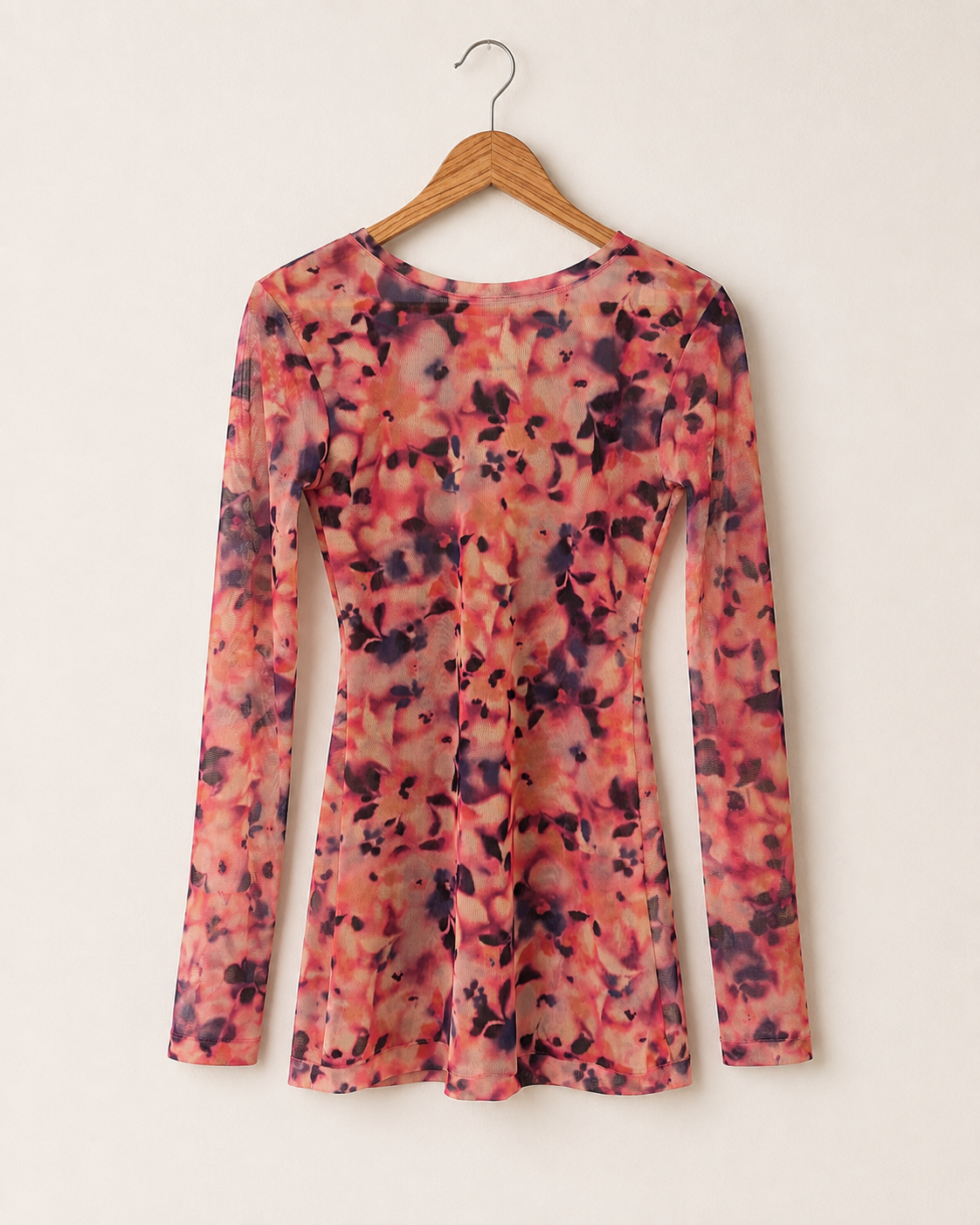 Vestido Mesh Floral transparente - frente en percha